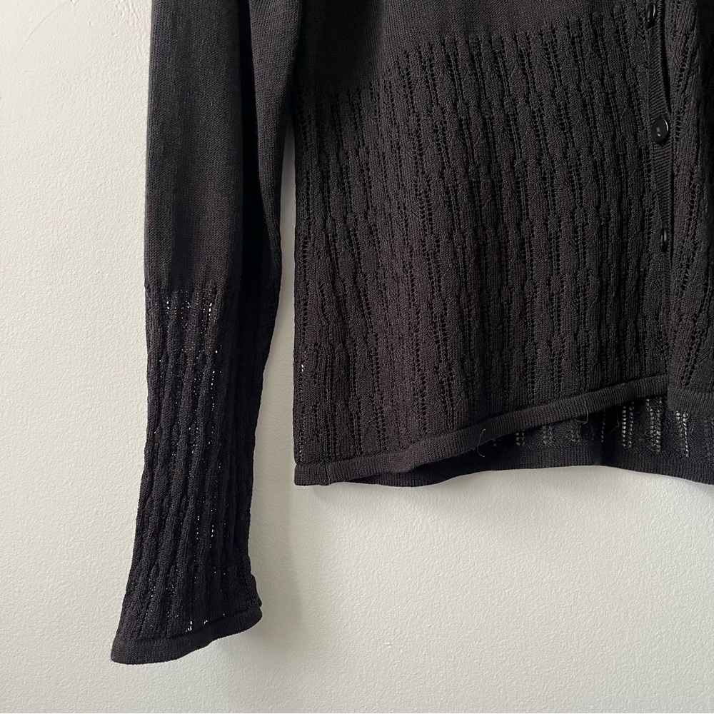 Liz Claiborne Liz Sport Black Long Sleeve Cardigan, Size M - Picture 5 of 7
